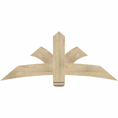 Ekena Millwork Davenport Rough Sawn Timber Gable Bracket, Douglas Fir, 60"W x 25"H x 2"D x 6"F, 10/12 Pitch GBW060X25X0206DAV00RDF